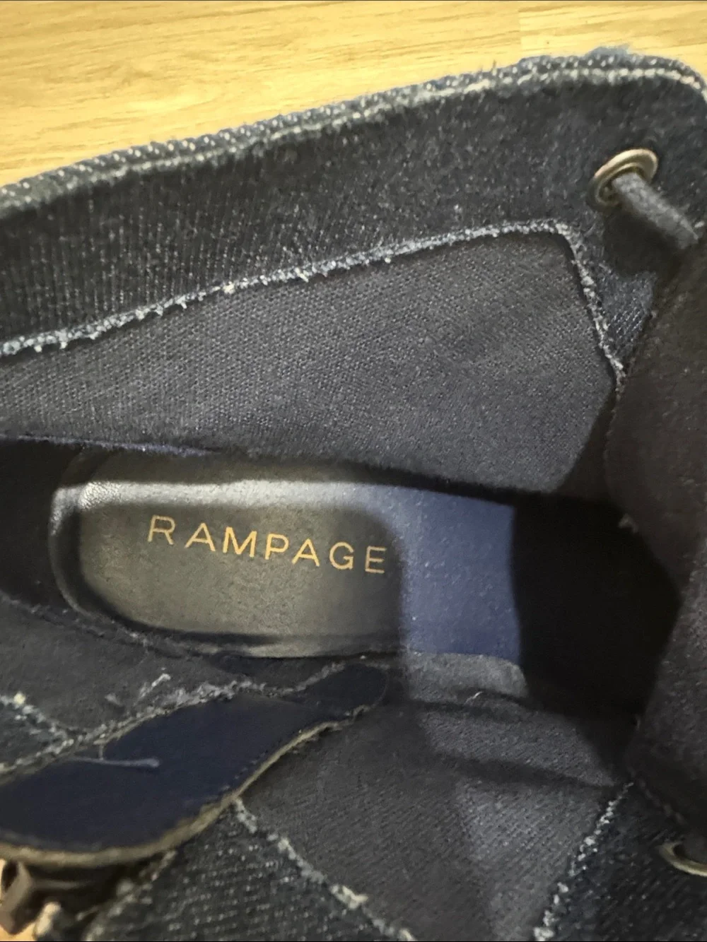 Rampage Dark Blue Denim Lace-Up Ankle Booties 9.5